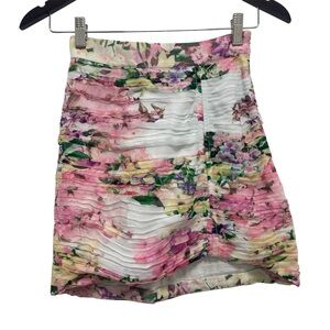 Rococo Sand Mist Pleated Chiffon Powder Blue Pink Mini Skirt Size X-Small